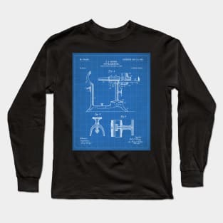 Ophthalmoscope Patent - Optometrist Eye Doctor Office Art - Blueprint Long Sleeve T-Shirt